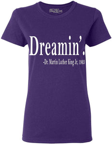 Dreamin'Martin Luther King Jr,1963 Women's T-Shirt Purple